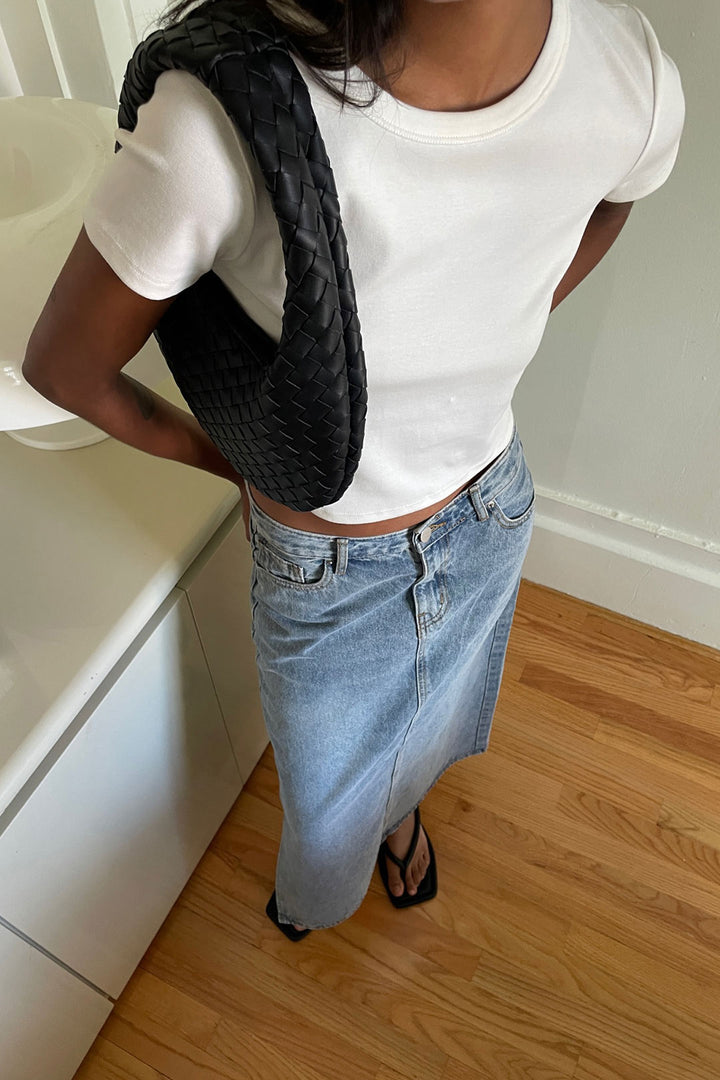 WOVEN SHOULDER BAG in Black — alternate angle