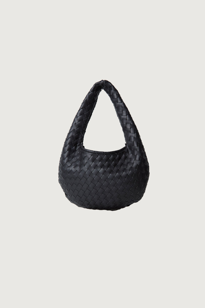WOVEN SHOULDER BAG in Black — alternate angle