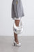 Structured curved shoulder bag in silver in silver — main image