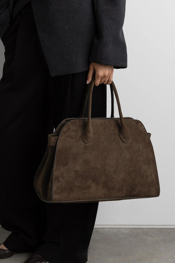 ROWAN BAG IN VEGAN SUEDE in Dark Cypress — alternate angle