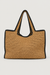 Natural straw woven tote bag in beige — main image