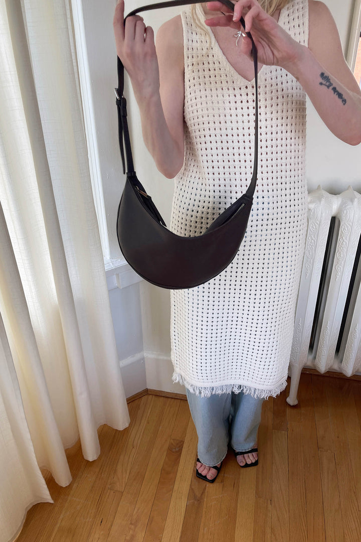 VEGAN LEATHER SLING BAG in Fudge — alternate angle