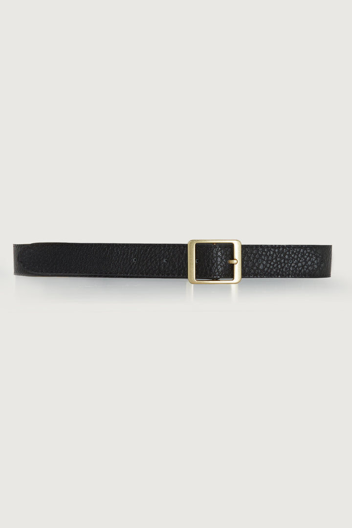 CLASSIC SQUARE BUCKLE BELT in Black — alternate angle