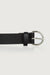 Curved buckle belt in black — main image