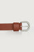 Classic long buckle belt in brown — main image
