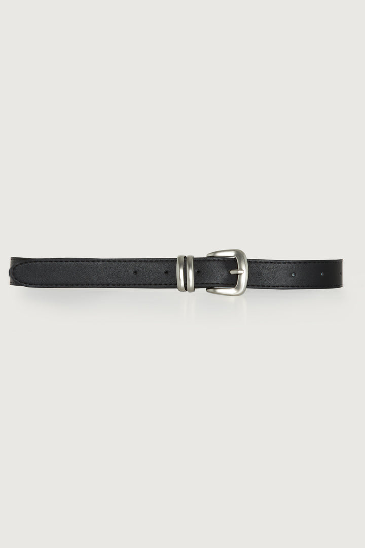 DOUBLE LOOP BELT in Silver — alternate angle