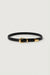 Mila western leather belt in black polished gold — main image
