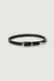 Mila western leather belt in black polished silver — main image