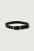 Blake oval leather belt in black antique gold — main image