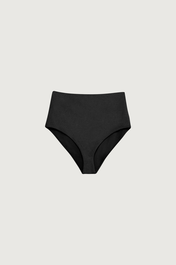 HIGH WAISTED BIKINI BOTTOM in Black — alternate angle