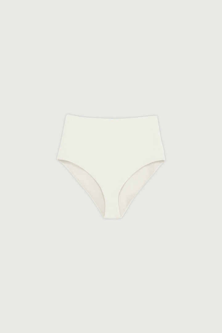 HIGH WAISTED BIKINI BOTTOM in Cream — alternate angle