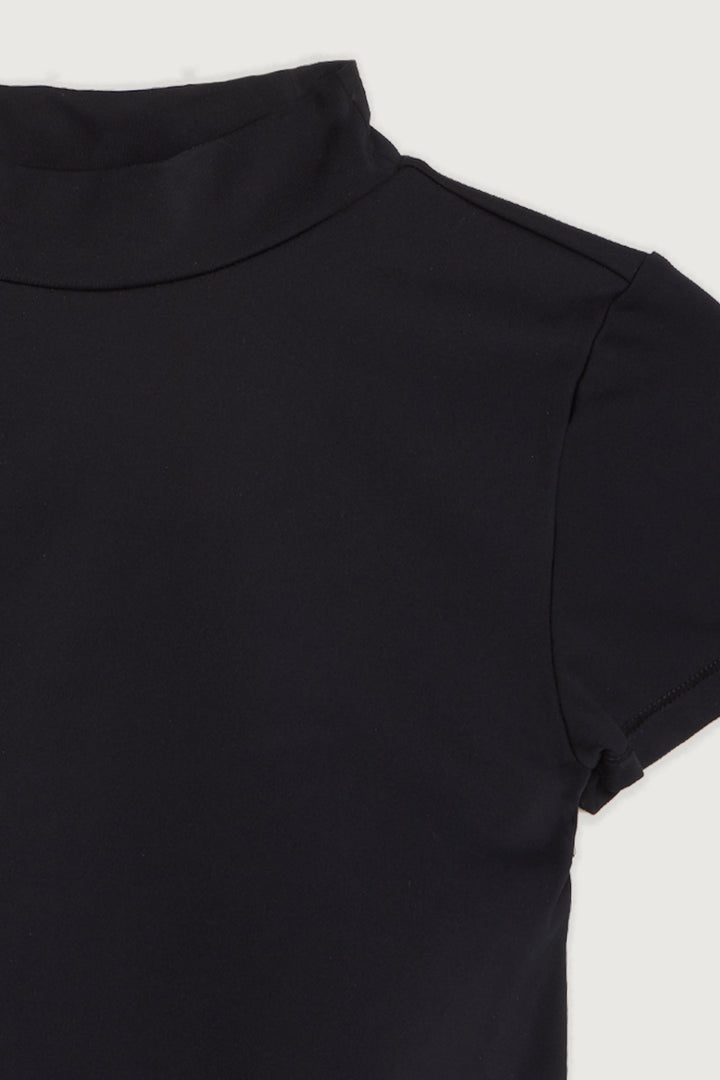 MOCKNECK SWIM TOP in Black — alternate angle