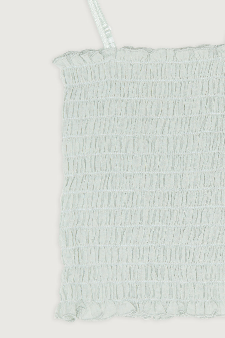 SMOCKED TANK in Mint — alternate angle