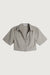 Cropped shirt with back cutout in laurel oak — main image