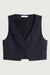 Linen blend suiting vest in black — main image
