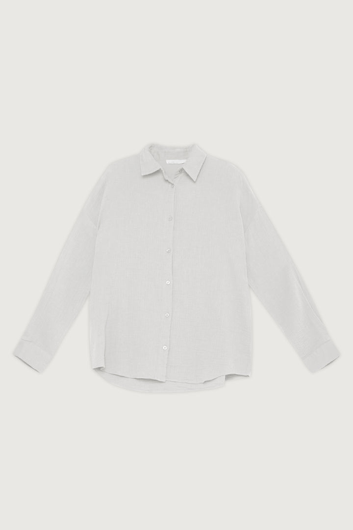 COTTON GAUZE SHIRT in White — alternate angle