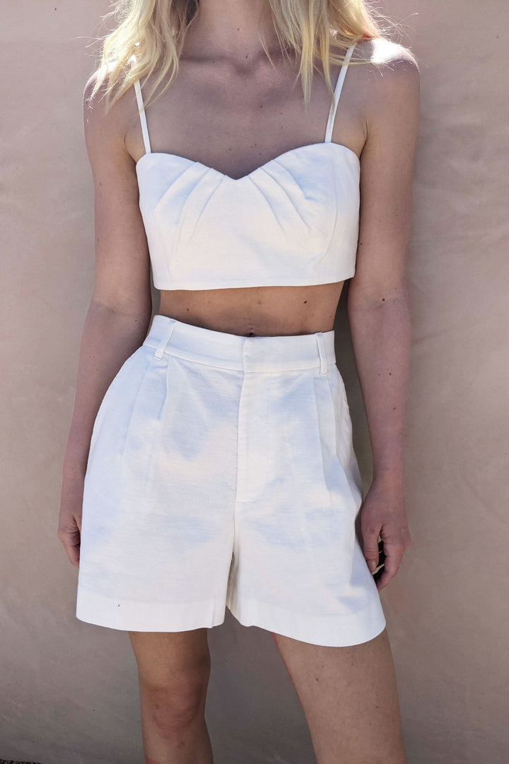 SWEETHEART NECKLINE CROP TOP in Cream — alternate angle