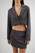 Cropped suiting blouse in asphalt — main image
