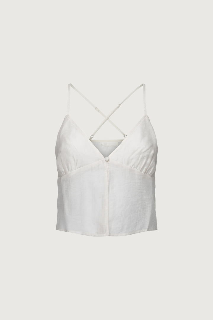 BUTTON FRONT CAMISOLE TANK in Cream — alternate angle