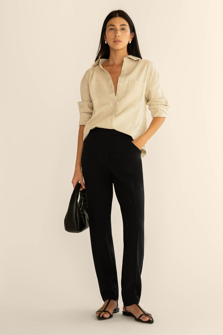 LINEN BLEND SHIRT in Seashell — alternate angle