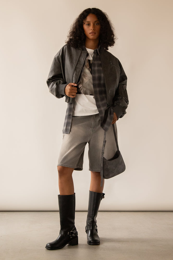 PLAID SHIRT in Grey Plaid — alternate angle