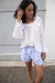Long sleeve ruffled blouse in white — main image