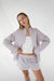 Striped cotton poplin shirt in rose blue stripe — main image