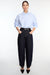 Striped cotton poplin shirt in white blue stripe — main image