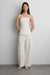 Woven twill tube top in cream — main image