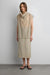 Sheer cowl neck cap sleeve blouse in olive — main image
