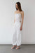 Floral top with lace hem in white — main image