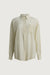 Sheer oversized button up shirt in light olive — main image