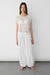 Honey comb cutout woven top in white — main image