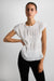 Textured shirring plisse blouse in white — main image