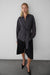 Tie-front pocket button-up shirt in charcoal — main image