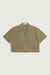 Cotton linen woven top in taupe — main image