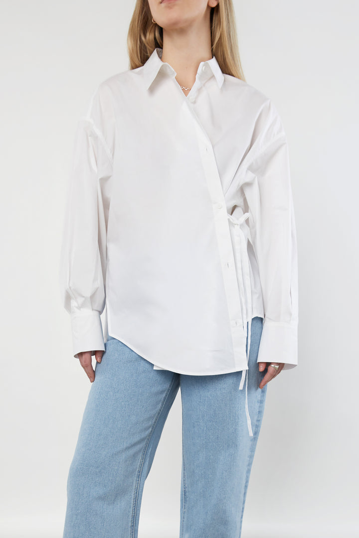 OVERSIZED BUTTON SHIRT in White — alternate angle