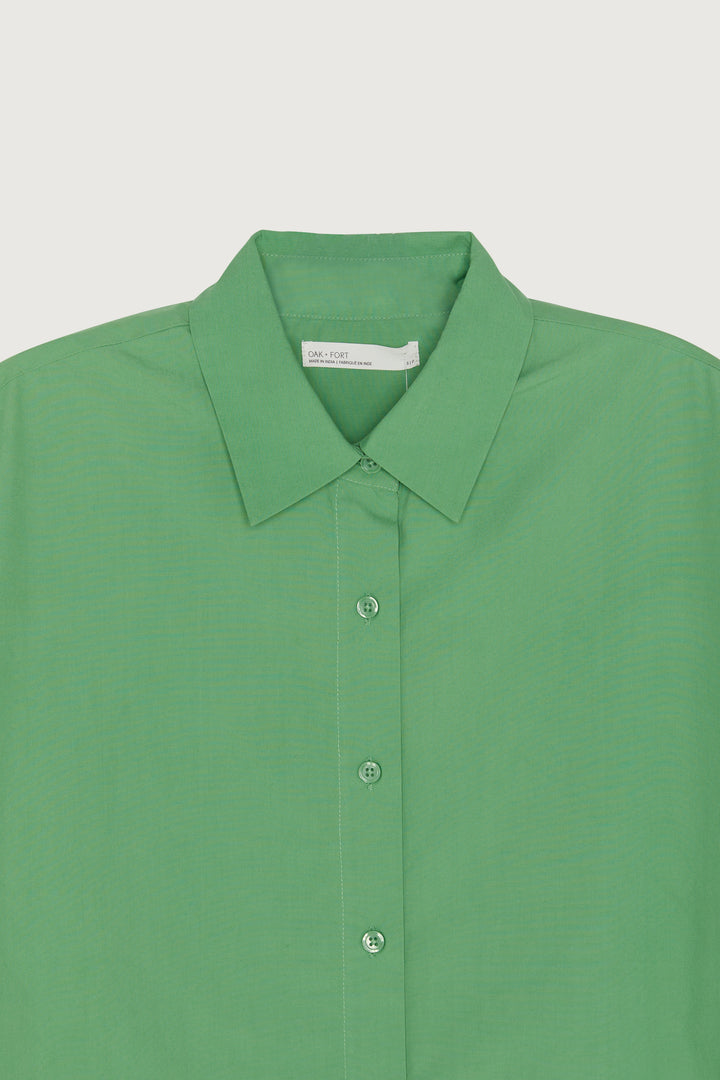 BUTTON UP POPLIN SHIRT in Peppermint — alternate angle
