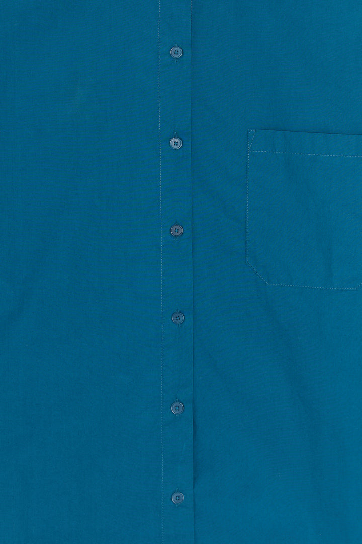 OVERSIZED POPLIN SHIRT in Legion Blue — alternate angle