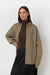 Oversized poplin shirt in taupe — main image