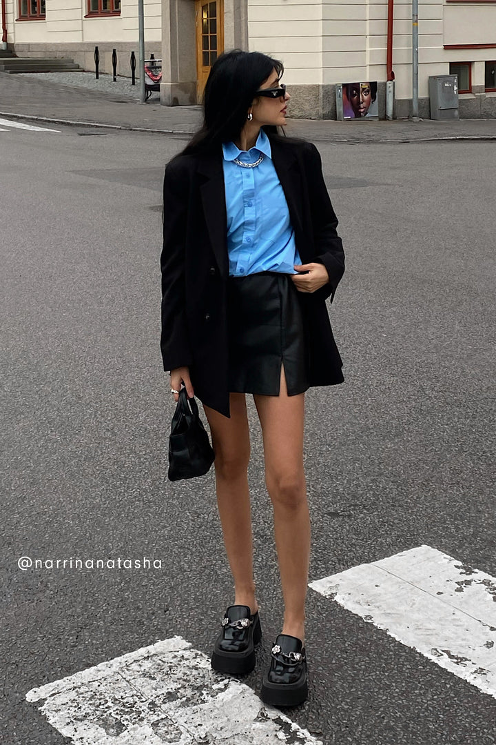 COTTON POPLIN SHIRT in Alaskan Blue — alternate angle