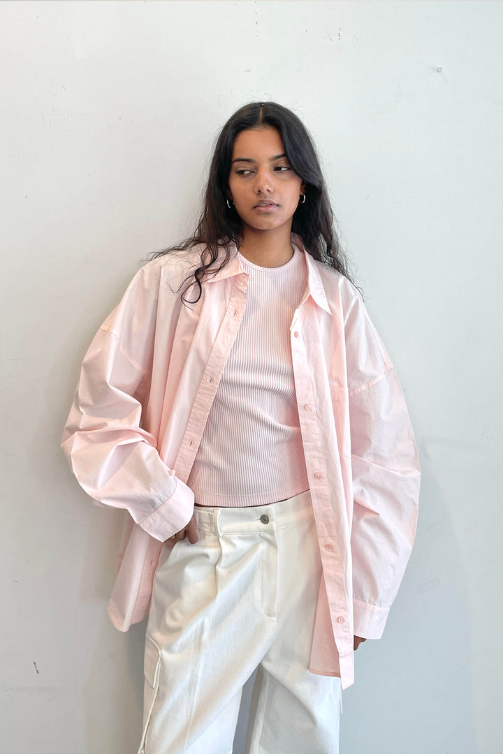 COTTON POPLIN SHIRT in Marys Rose — alternate angle
