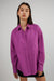 Cotton poplin shirt in striking purple — main image