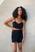 Cropped bustier tank in black — main image