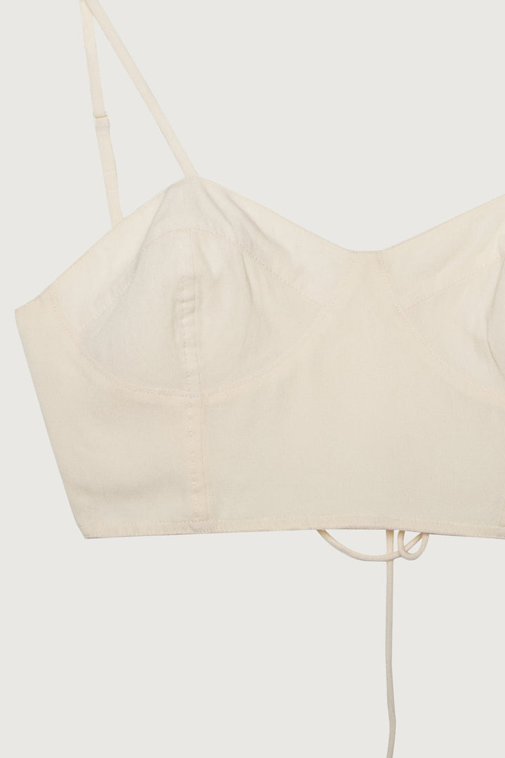 CROPPED BUSTIER TANK in Seedpearl — alternate angle