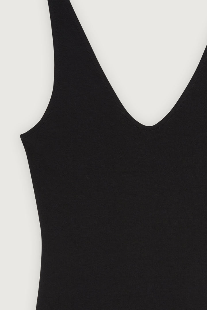 DEEP V-NECKLINE BODYSUIT in Black — alternate angle