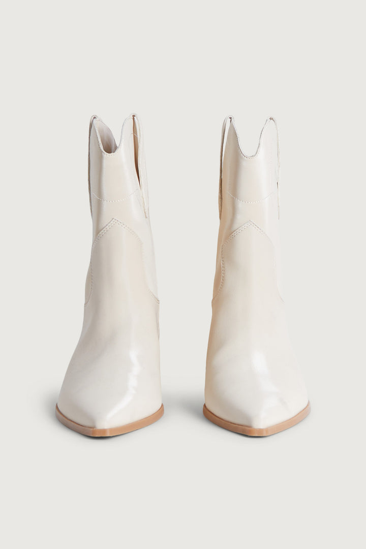 LOW HEEL COWBOY BOOT in Cream — alternate angle