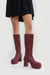 Platform knee high boots in syrah — main image