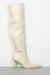 Pointed knee high boots in oatmeal — main image