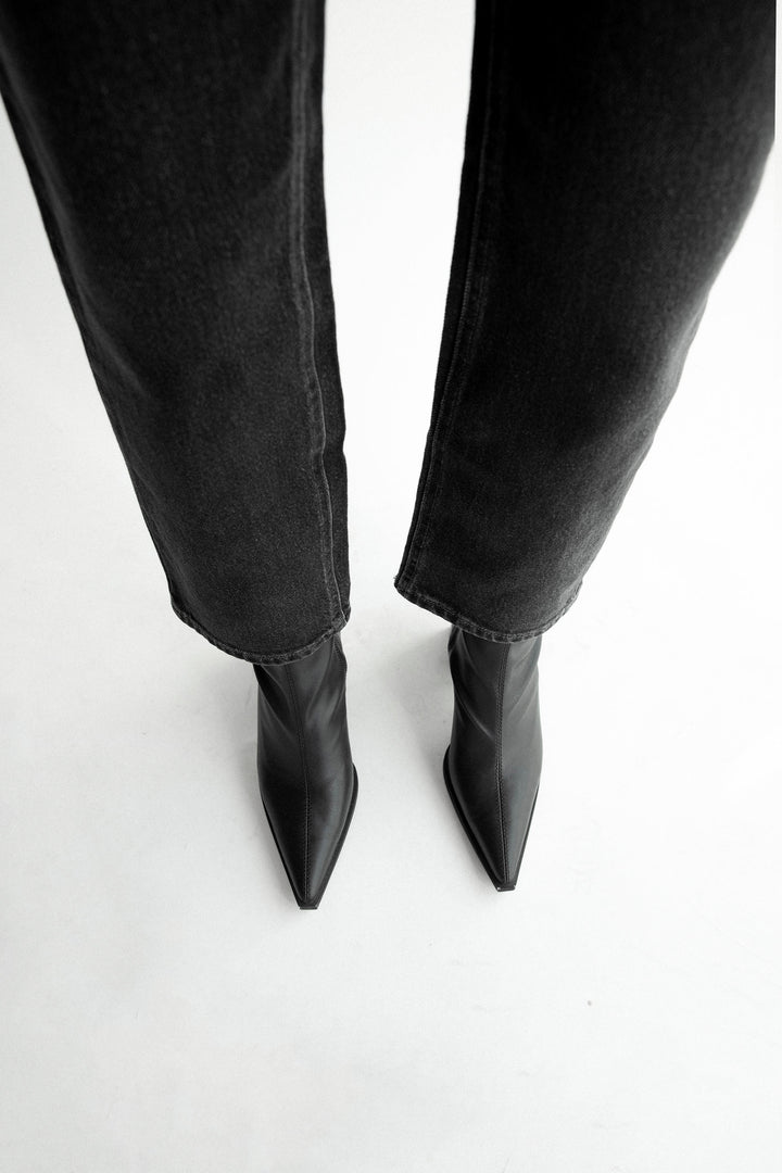 POINTED TOE ANKLE BOOT in Black — alternate angle